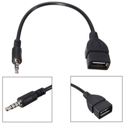 Добави още лукс USB кабели OTG адаптер преходник AUX към USB вход черен 